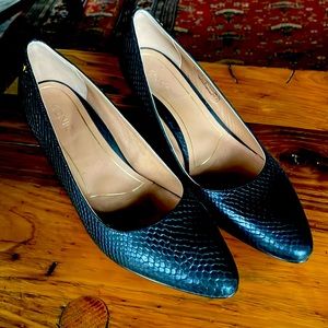 Vionic black snakeskin pumps US size 9.5. Barely worn and only indoors.
